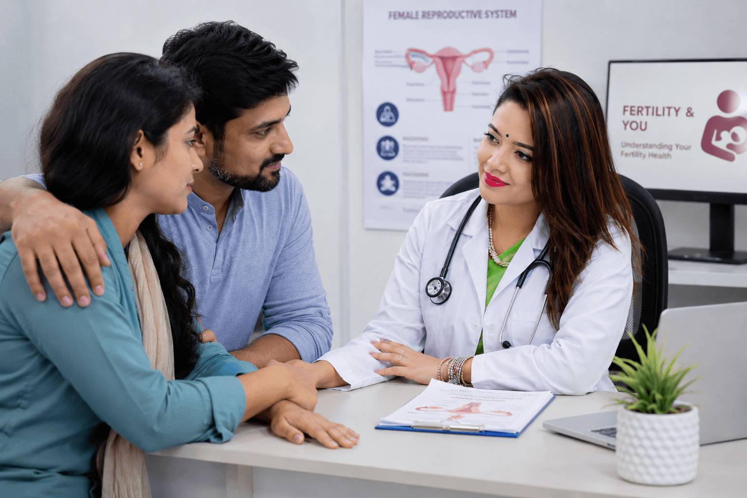 Dr. Rumpa with a patient couple